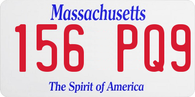 MA license plate 156PQ9