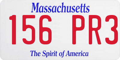 MA license plate 156PR3