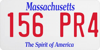 MA license plate 156PR4