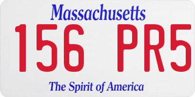 MA license plate 156PR5