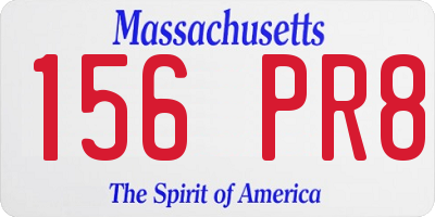 MA license plate 156PR8