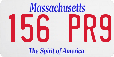 MA license plate 156PR9