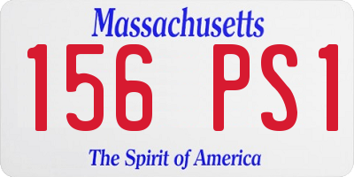 MA license plate 156PS1
