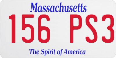 MA license plate 156PS3
