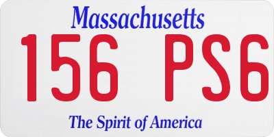 MA license plate 156PS6