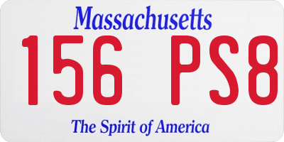 MA license plate 156PS8