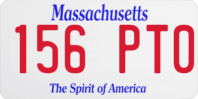 MA license plate 156PT0