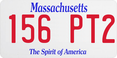 MA license plate 156PT2