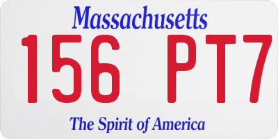 MA license plate 156PT7