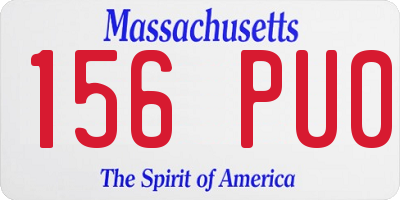 MA license plate 156PU0