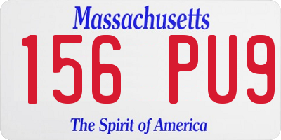 MA license plate 156PU9