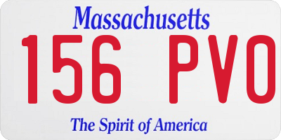 MA license plate 156PV0