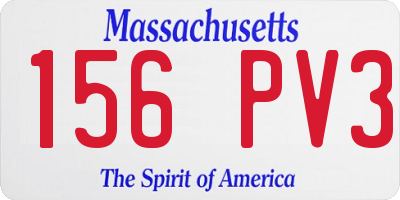MA license plate 156PV3