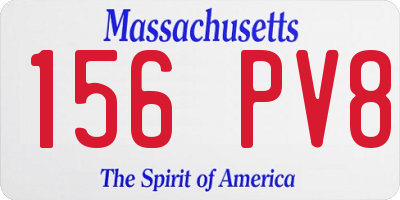 MA license plate 156PV8