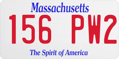 MA license plate 156PW2