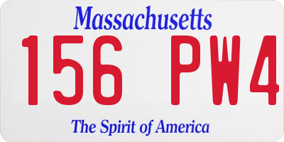 MA license plate 156PW4