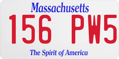 MA license plate 156PW5