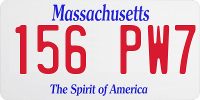 MA license plate 156PW7