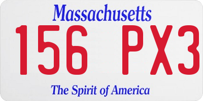 MA license plate 156PX3