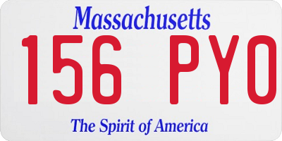 MA license plate 156PY0