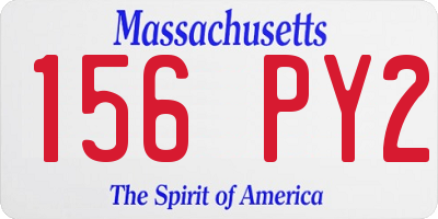 MA license plate 156PY2