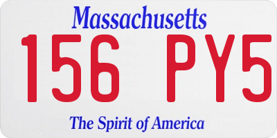 MA license plate 156PY5