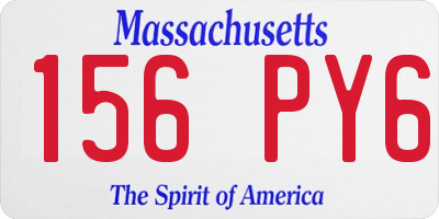 MA license plate 156PY6