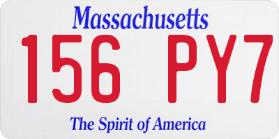 MA license plate 156PY7