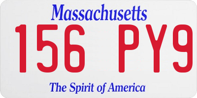 MA license plate 156PY9