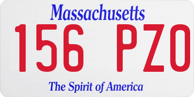 MA license plate 156PZ0