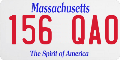 MA license plate 156QA0