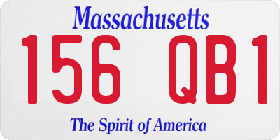 MA license plate 156QB1