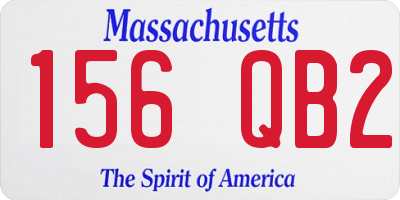 MA license plate 156QB2