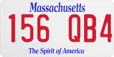 MA license plate 156QB4