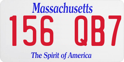 MA license plate 156QB7