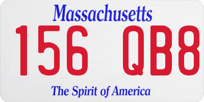 MA license plate 156QB8