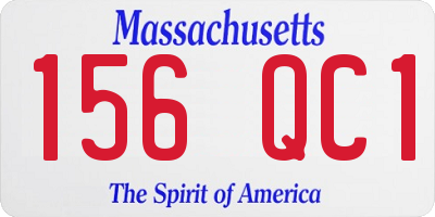 MA license plate 156QC1