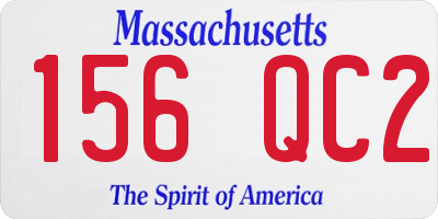 MA license plate 156QC2