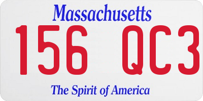 MA license plate 156QC3