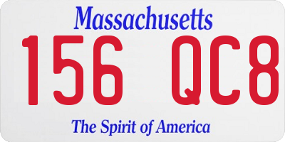 MA license plate 156QC8