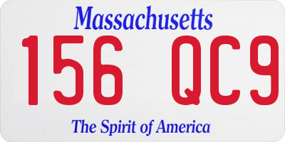 MA license plate 156QC9