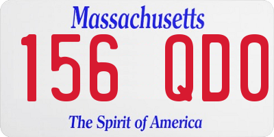 MA license plate 156QD0
