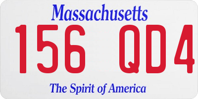 MA license plate 156QD4