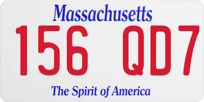 MA license plate 156QD7