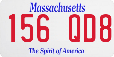 MA license plate 156QD8