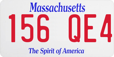 MA license plate 156QE4