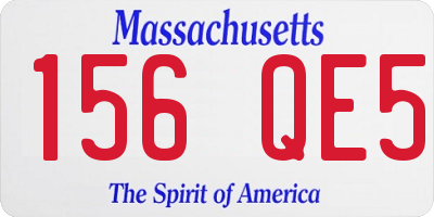 MA license plate 156QE5