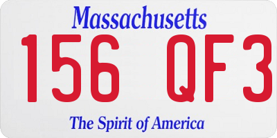 MA license plate 156QF3
