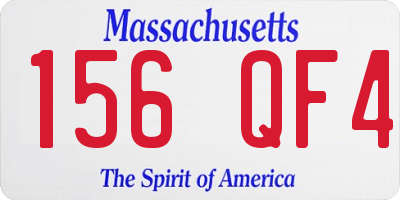 MA license plate 156QF4