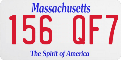 MA license plate 156QF7